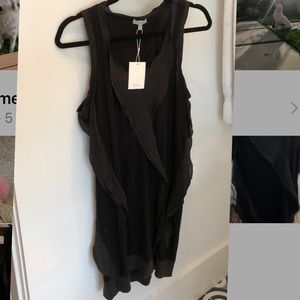 NWT Clu black ruffle tank dress